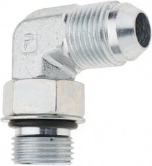 Parker - 1/2" Tube OD, 37° Steel Flared Tube Straight Thread Elbow - 3/4 UNF - Industrial Tool & Supply