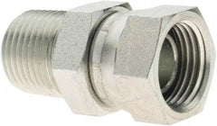 Parker - 1/2-14 Male NPTF Steel Hydraulic Hose Swivel - 5,000 psi, -8 Hose Size, 1/2" Hose Diam - Industrial Tool & Supply