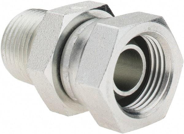 Parker - 3/8-18 Male NPTF Steel Hydraulic Hose Swivel - 6,000 psi, -6 Hose Size, 3/8" Hose Diam - Industrial Tool & Supply