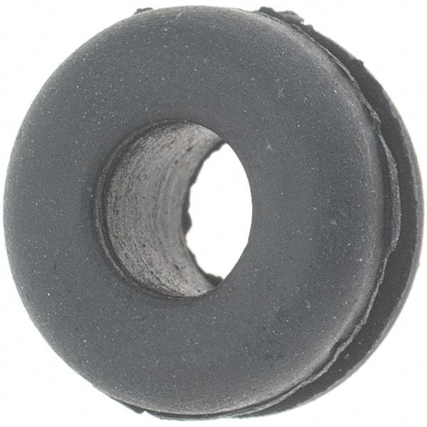 Value Collection - 3/8" OD, 3/16" Thick Grommet - Rubber, 1/4" Slot Diam x 1/16" Slot Width - Industrial Tool & Supply
