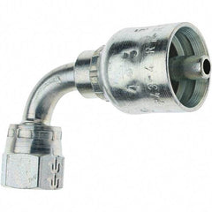 Parker - 1/2-20 Female JIC Steel Hydraulic Hose Female JIC Swivel & 90° Elbow - -4 Hose Size, 1/4" Hose Diam - Industrial Tool & Supply