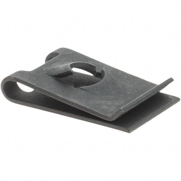 Value Collection - #10 Screw, 0.025 to 0.064" Thick, Spring Steel U Nut - Black Phosphate Finish - Industrial Tool & Supply