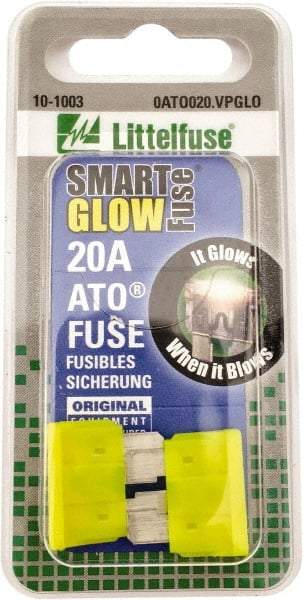 Value Collection - 20 Amp, Automotive Fuse - Yellow, Littlefuse ATO020 - Industrial Tool & Supply