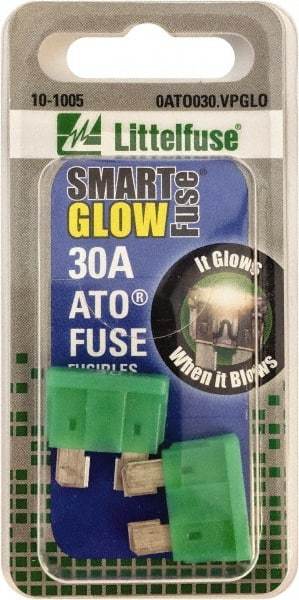 Value Collection - 30 Amp, Automotive Fuse - Green, Littlefuse ATO030 - Industrial Tool & Supply