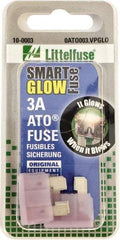 Value Collection - 3 Amp, Automotive Fuse - Violet, Littlefuse ATO003 - Industrial Tool & Supply