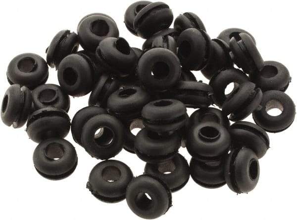 Value Collection - 7/16" OD, Grommet - Rubber, 9/32" Slot Diam x 1/16" Slot Width - Industrial Tool & Supply