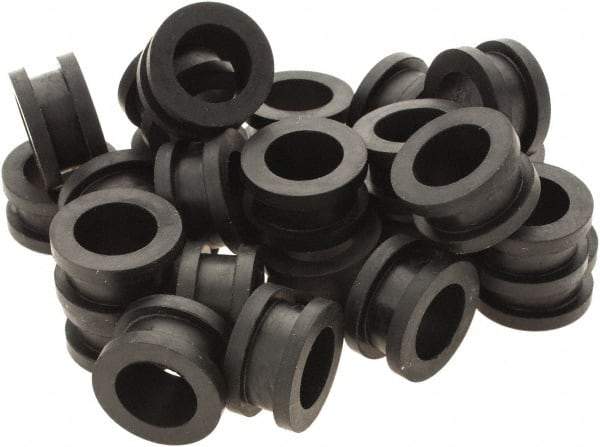 Value Collection - 11/16" OD, Grommet - Rubber, 17/32" Slot Diam x 3/16" Slot Width - Industrial Tool & Supply