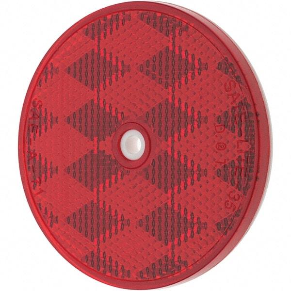 Value Collection - 3" Diam, Red Lens & Reflector - Acrylic - Industrial Tool & Supply