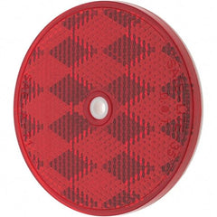 Value Collection - 3" Diam, Red Lens & Reflector - Acrylic - Industrial Tool & Supply