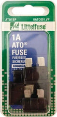 Value Collection - 1 Amp, 32 VAC/VDC, Automotive Fuse - 3/4" Long, Black, Littlefuse ATO001 - Industrial Tool & Supply