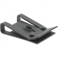 Value Collection - #6 Screw, 0.025 to 1/8" Thick, Spring Steel U Nut - 3/8" Center Edge, Black Phosphate Finish - Industrial Tool & Supply