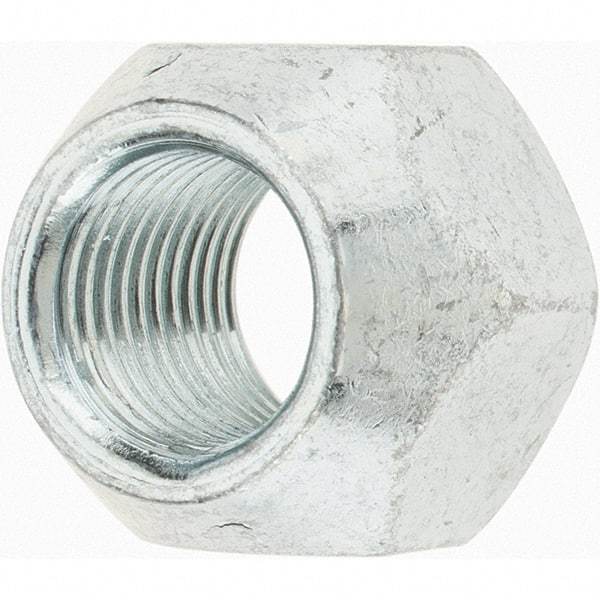 Value Collection - 1/2-20 Zinc Finish Open Wheel Nut - 13/16" Hex, 5/8" Overall Length, 60° Seat Angle - Industrial Tool & Supply