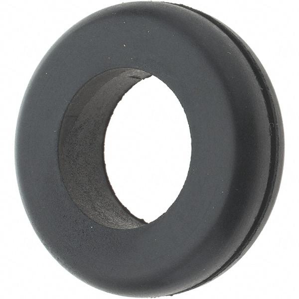 Value Collection - 1-5/8" OD, 7/16" Thick Grommet - Rubber, 1-1/4" Slot Diam x 1/16" Slot Width - Industrial Tool & Supply