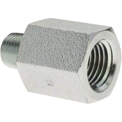 Parker - 1/8 Male Thread x 1/4 Female Thread, Steel Industrial Pipe Adapter - MNPTF x FNPTF, 6,000 psi - Industrial Tool & Supply