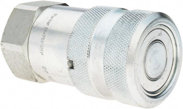Parker - 3/4-14 NPSF Steel Hydraulic Hose Coupler - 3,000 psi, -12 Hose Size, 3/4" Hose Diam - Industrial Tool & Supply