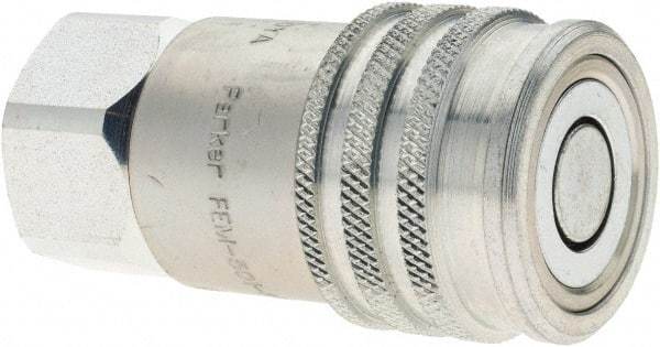 Parker - 1/2-14 NPSF Steel Hydraulic Hose Female Pipe Thread Coupler & No Lock Fitting - 3,625 psi - Industrial Tool & Supply