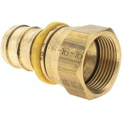 Parker - 1" ID 1-5/16-12 FJIC Barbed Push On Female Fitting - Brass - Industrial Tool & Supply
