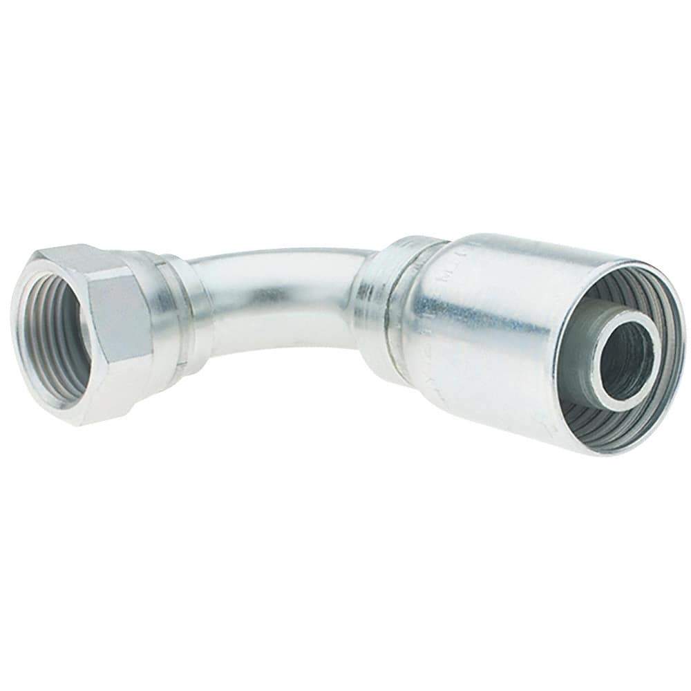 Parker - 1-1/16-12 Female JIC Steel Hydraulic Hose Female JIC Swivel & 90° Elbow - -12 Hose Size, 3/4" Hose Diam - Industrial Tool & Supply