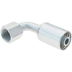Parker - 3/4-16 Female JIC Steel Hydraulic Hose Female JIC Swivel & 90° Elbow - -8 Hose Size, 1/2" Hose Diam - Industrial Tool & Supply