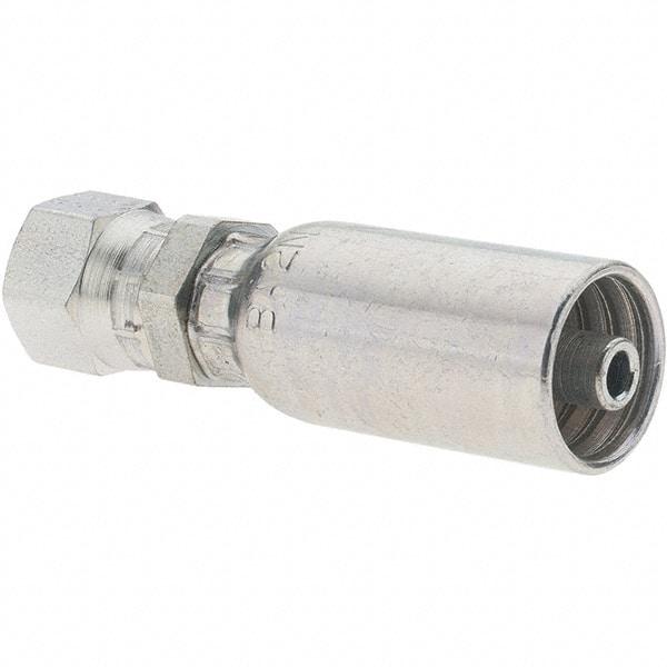 Parker - 1/2-20 Female JIC Steel Hydraulic Hose Female JIC 37° Swivel & Straight Fitting - -4 Hose Size, 1/4" Hose Diam - Industrial Tool & Supply