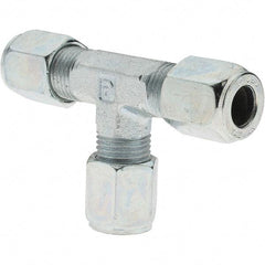 Parker - Metal Flareless Bite Tube 3/8" OD Union Tee - 3/8 NPTF - Industrial Tool & Supply