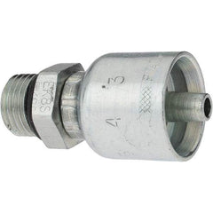 Parker - 9/16-18 Male ORB Steel Hydraulic Hose Male Rigid Fitting - -4 Hose Size, 1/4" Hose Diam - Industrial Tool & Supply