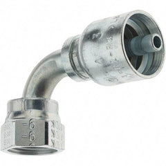 Parker - 11/16-16 Seal-Lok Hydraulic Hose Female Seal-Lok Swivel 90° Elbow & Short Drop - -4 Hose Size, 1/4" Hose Diam - Industrial Tool & Supply