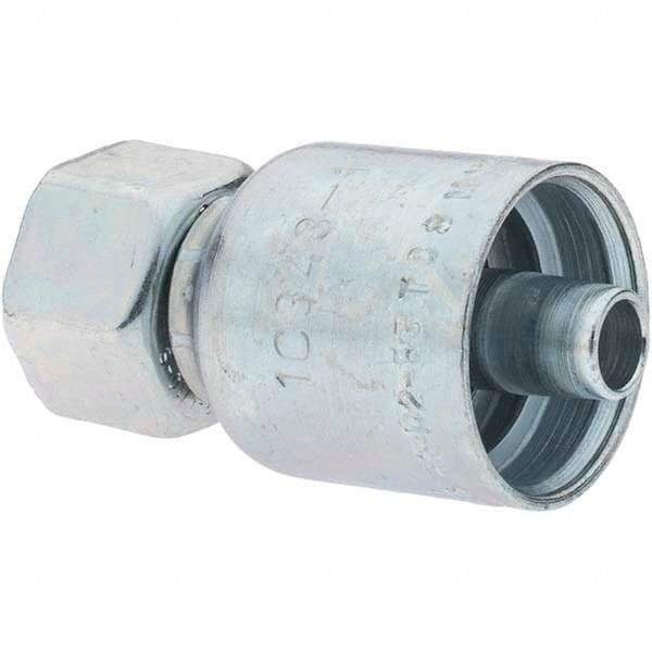 Parker - Female Metric Steel Hydraulic Hose Swivel - -6 Hose Size, 3/8" Hose Diam - Industrial Tool & Supply