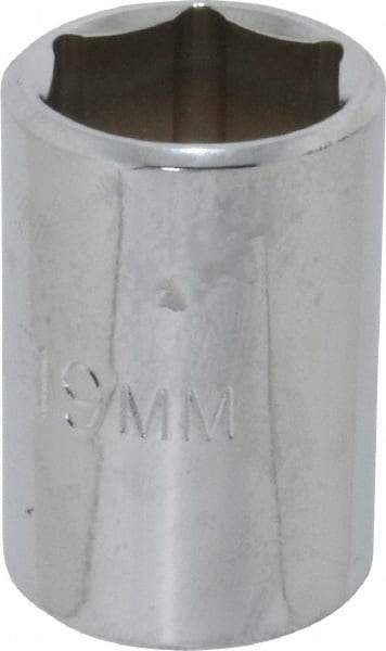 Proto - 1/2" Drive, Standard Hand Socket - 6 Points, 1-1/2" OAL, Chrome Finish - Industrial Tool & Supply