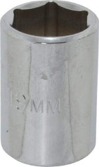 Proto - 1/2" Drive, Standard Hand Socket - 6 Points, 1-1/2" OAL, Chrome Finish - Industrial Tool & Supply