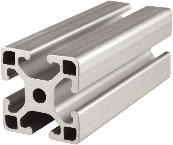 80/20 Inc. - 6 Meters Long x 40 mm Wide x 40 mm Deep, T-Slotted Aluminum Extrusion - Clear Anodized Finish - Industrial Tool & Supply