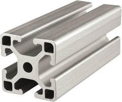 80/20 Inc. - 6 Meters Long x 40 mm Wide x 40 mm Deep, T-Slotted Aluminum Extrusion - Clear Anodized Finish - Industrial Tool & Supply