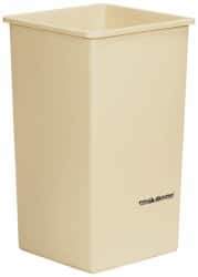 PRO-SOURCE - 14 Qt Beige Rectangle Trash Can - Polyethylene, 12-1/4" High x 8-1/4" Long x 11-1/4" Wide - Industrial Tool & Supply