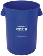 PRO-SOURCE - 20 Gal Blue Round Trash Can - Polyethylene, 22-1/2" High - Industrial Tool & Supply