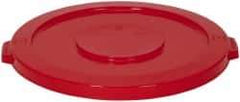 PRO-SOURCE - Round Lid for Use with 32 Gal Round Trash Cans - Red, Plastic, For Huskee Trash Cans - Industrial Tool & Supply