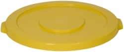 PRO-SOURCE - Round Lid for Use with 32 Gal Round Trash Cans - Yellow, Plastic, For Huskee Trash Cans - Industrial Tool & Supply