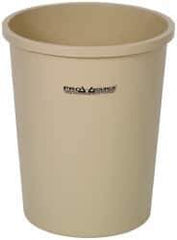 PRO-SOURCE - 44 Qt Beige Round Trash Can - Polyethylene, 18-7/8" High - Industrial Tool & Supply