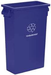 PRO-SOURCE - 23 Gal Blue Rectangle Recycling Container - Polyethylene, 15" High x 11" Long x 23" Wide - Industrial Tool & Supply