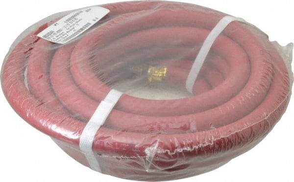 Value Collection - 1/2" ID x 0.812" OD 25' Long Multipurpose Air Hose - MNPT x MNPT Ends, 250 Working psi, 1/2" Fitting, Red - Industrial Tool & Supply