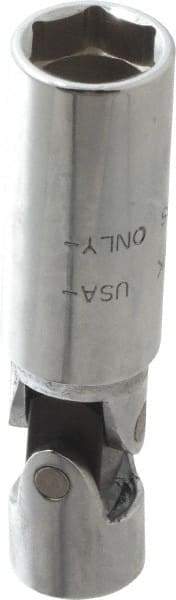 Blackhawk by Proto - 5/8", 3/8" Drive, Spark Plug Hand Socket - 6 Points, 3-3/8" OAL, Steel, Chrome Finish - Industrial Tool & Supply