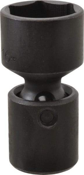 Proto - 1/2" Drive 1-3/16" Standard Universal Impact Socket - 6 Points, 3-3/32" OAL - Industrial Tool & Supply