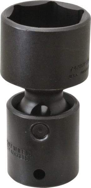 Proto - 1/2" Drive 1-1/4" Standard Universal Impact Socket - 6 Points, 3-13/64" OAL - Industrial Tool & Supply