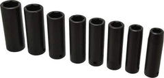 Proto - 8 Piece 1/2" Drive Black Finish Deep Well Impact Socket Set - 6 Points, 1/2" to 15/16" Range, Inch Measurement Standard - Industrial Tool & Supply