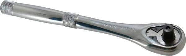 Proto - 1/2" Drive Pear Head Quick-Release Ratchet - Chrome Finish, 10-1/2" OAL, 45 Gear Teeth, Standard Head - Industrial Tool & Supply