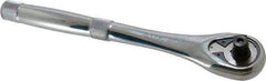 Proto - 1/2" Drive Pear Head Quick-Release Ratchet - Chrome Finish, 10-1/2" OAL, 45 Gear Teeth, Standard Head - Industrial Tool & Supply
