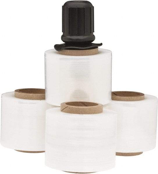 Stretch Associates - 3" x 700' 120 Gauge Clear Bundling Stretch Film with Dispenser - 4 Piece, 120 Gauge, Clear - Industrial Tool & Supply