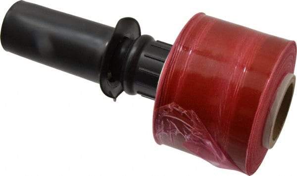 Stretch Associates - 3" x 1,000' 80 Gauge Red Bundling Stretch Film with Dispenser - 4 Piece, 80 Gauge, Red - Industrial Tool & Supply