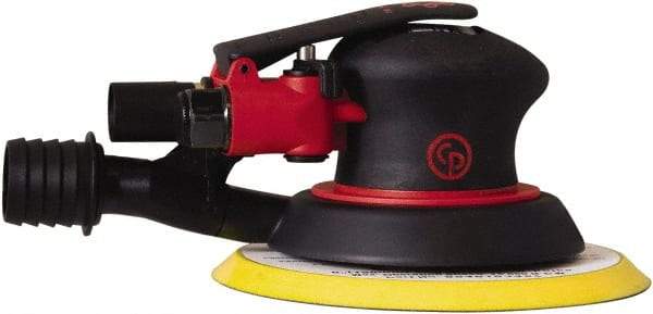 Chicago Pneumatic - 12,000 OPM, 16 CFM Air Consumption, 90 psi Air Pressure, Palm Air Orbital Sander - Round Pad, Hook & Loop Backing, 1/4" Inlet - Industrial Tool & Supply