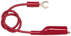 Pomona - Red Electrical Test Equipment Clip - Use with Insulated Spade Lug - Industrial Tool & Supply