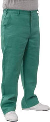 PRO-SAFE - Cotton Flame Resistant/Retardant Pants - Zipper Closure, 3 Pockets, 36" Waist, 32" Inseam, Green - Industrial Tool & Supply